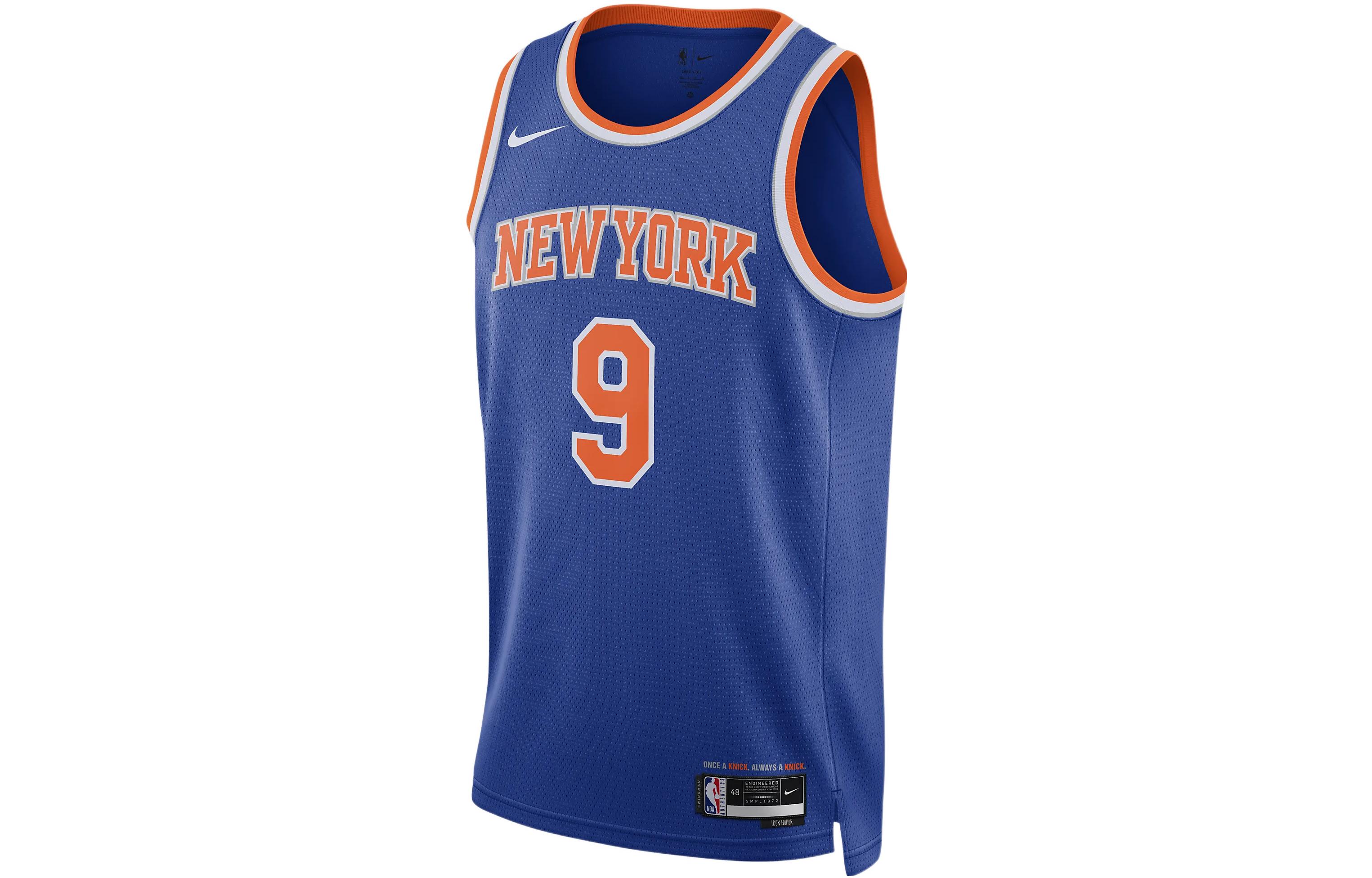 Nike NBA team logo printed jersey vest SW fan version 22-23 season team limited Knicks Barrett No. 9 same style for men and women blue