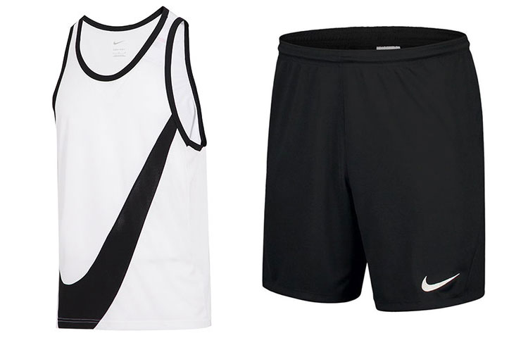 Nike Casual Sportswear Men’s White+Black Crew Neck Moderate