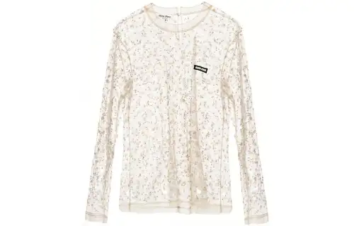 MIU MIU T Shirts Women's White Crew Neck Moderate Straight Fit