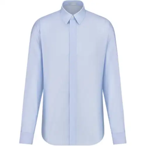 DIOR Shirts Men's Blue Lapel Moderate