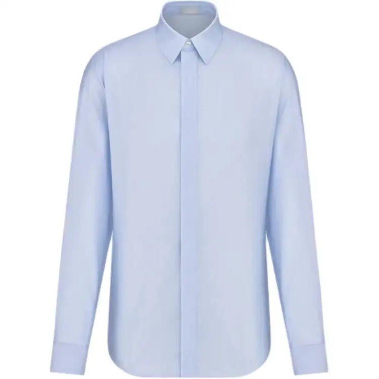 DIOR Shirts Men's Blue Lapel Moderate