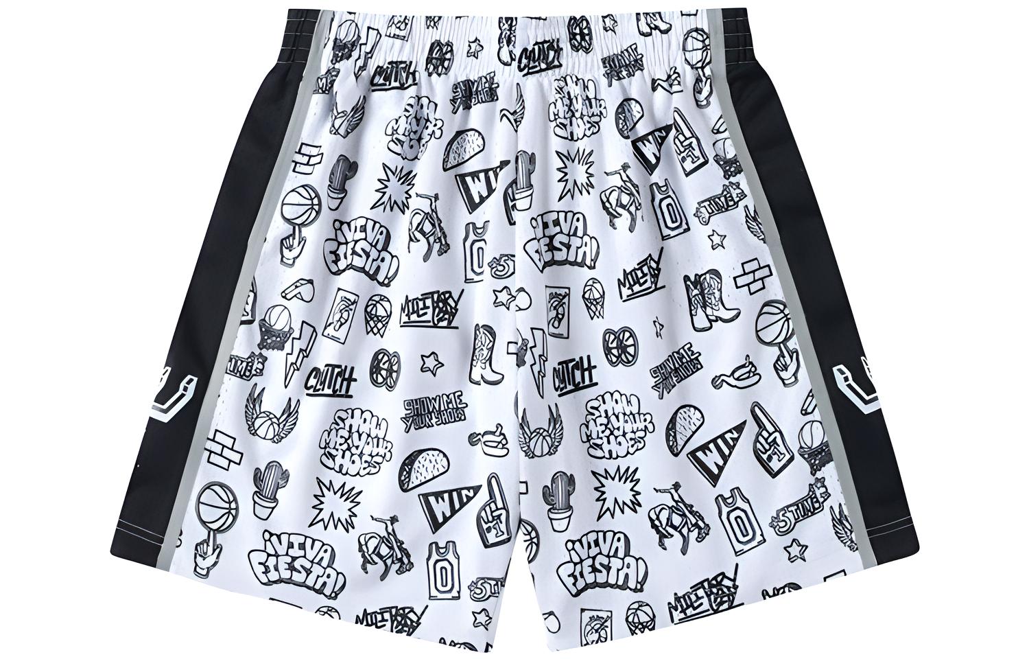 Mitchell Ness Basketball Shorts Men’s White Moderate Straight Fit Pants