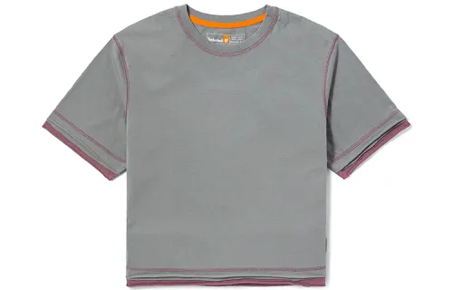Timberland T Shirts Women's Gray Crew Neck Moderate