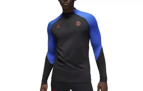 Jordan Paris Saint-Germain Paris Saint-Germain Football Training Sports Series Logo Logo Color Block Slim Long Sleeve Football Jersey Men's Black