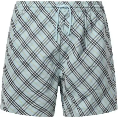 Burberry Check Printed Drawstring Swim Shorts