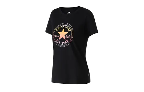 Converse T Shirts Women's Black Crew Neck Moderate Other