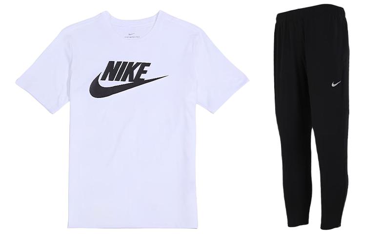 Nike Casual Sportswear Men’s White+Black Crew Neck Moderate