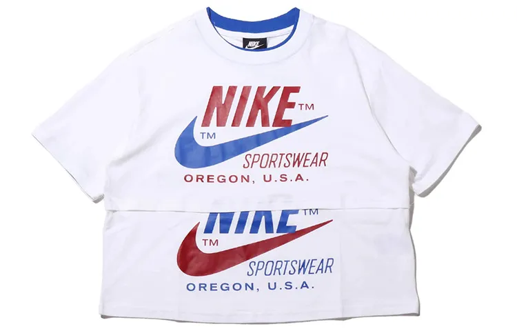 Nike Drop Shoulder Sleeve T Shirt Women's White US Version