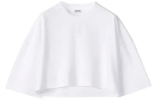 LOEWE Crop Tops Women's White Crew Neck Moderate