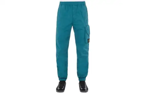 Stone Island Logo Patch Tapered Cargo Trousers