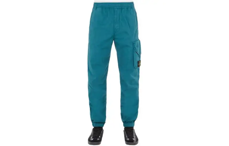 Stone Island Logo Patch Tapered Cargo Trousers