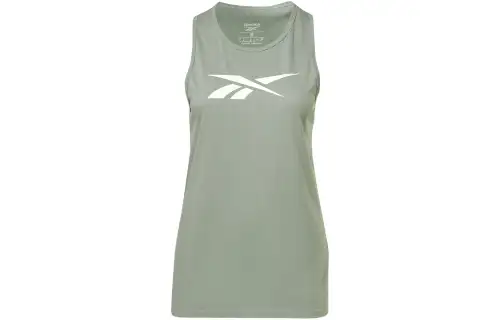 Reebok Tank Tops Women's Green Crew Neck Moderate Straight Fit