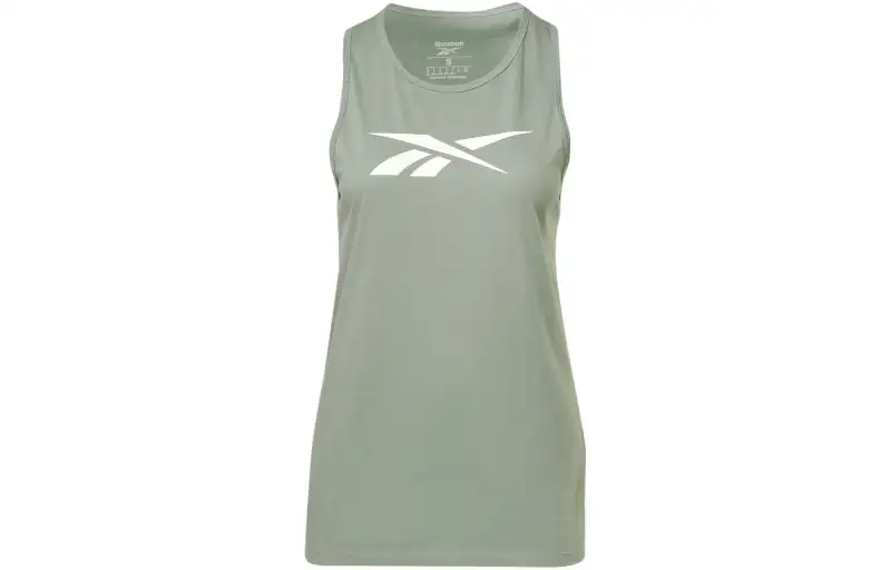 Reebok Tank Tops Women's Green Crew Neck Moderate Straight Fit