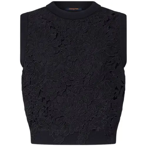 Lv Floral Lace Accent Knit Top