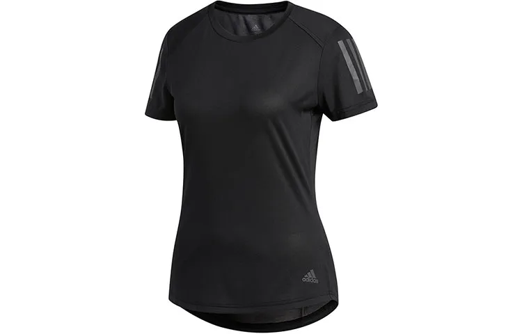 Adidas T-Shirts Women's Black Crew Neck Moderate Straight Fit