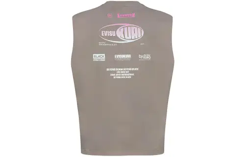 EVISU Tank Tops Women's Mud Coffee Crew Neck Moderate Other