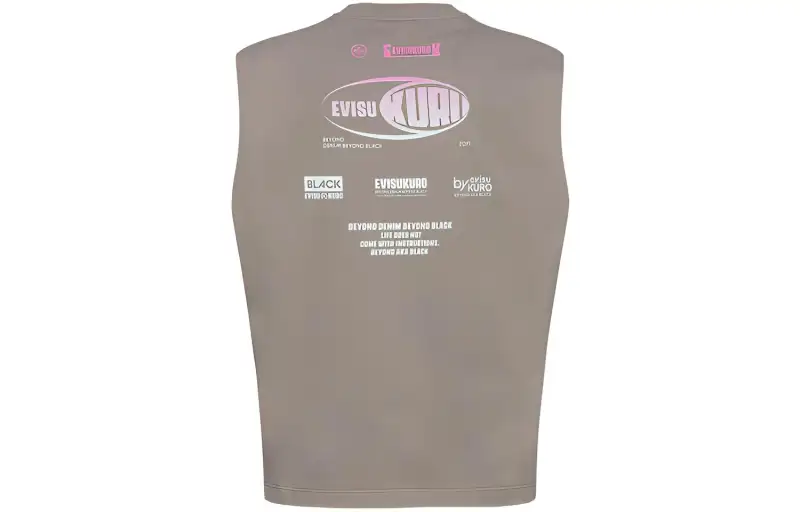 EVISU Tank Tops Women's Mud Coffee Crew Neck Moderate Other