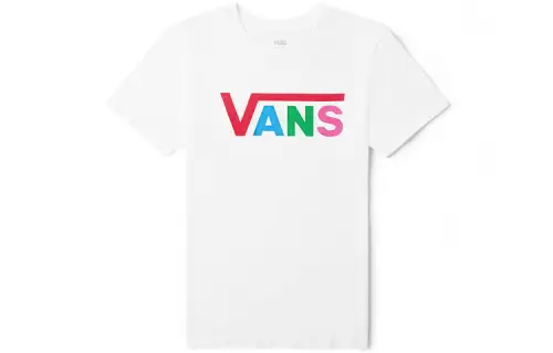 Vans T Shirts Women's White Crew Neck Moderate Straight Fit