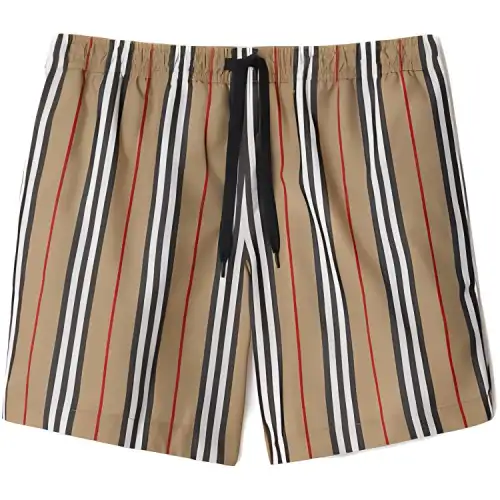 Burberry Striped Check Print Swim Shorts