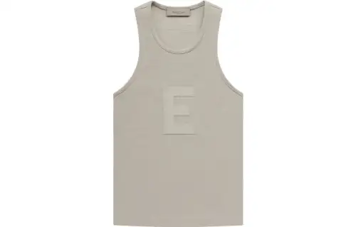 Fear of God Essentials SS23 Drop2 SS23 Womens Waffle Tank seal Retro letter embossed knitted camisole women's seal gray