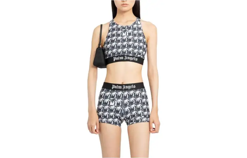 PALM ANGELS Allover Palm Tree Print Racerback Top