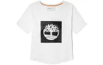 Timberland Crop Tops Women's White Crew Neck Moderate