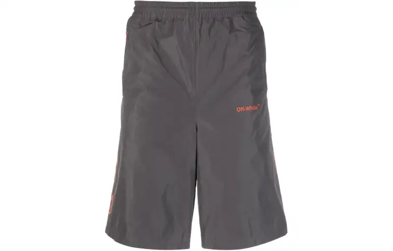 OFF WHITE Casual Shorts, Loose Fit Men's Gray