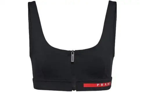 PRADA Tank Tops Women's Black Crew Neck Moderate Other