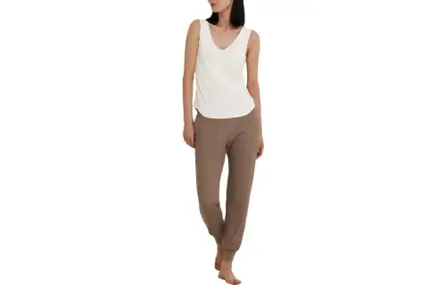 UNIQLO X Mame Kurogouchi Tank Tops Women's Ivory V Neck Moderate Other