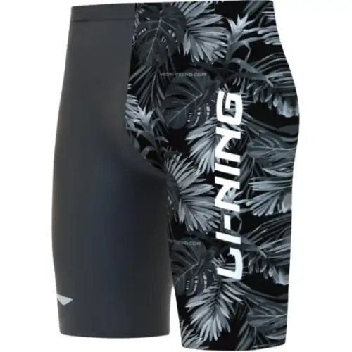 Li Ning Swimming Shorts Men's Tropical Rainforest Black