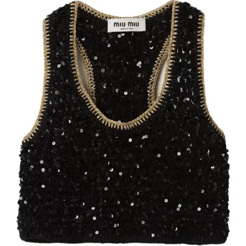 MIU MIU Tank Tops Women's Black
