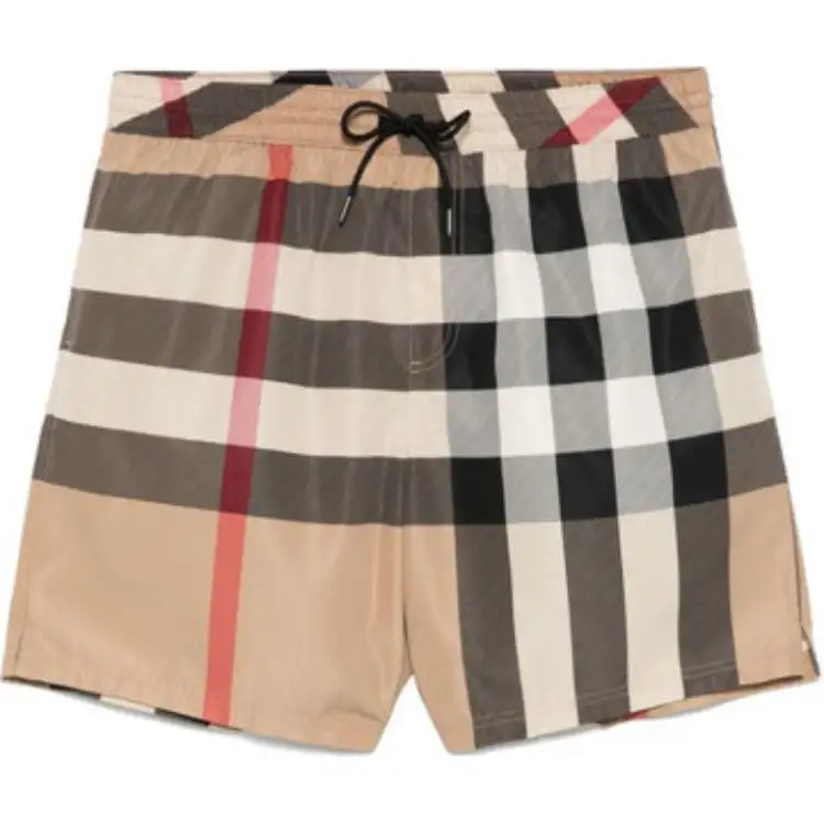 Burberry Checked Drawstring Swim Shorts