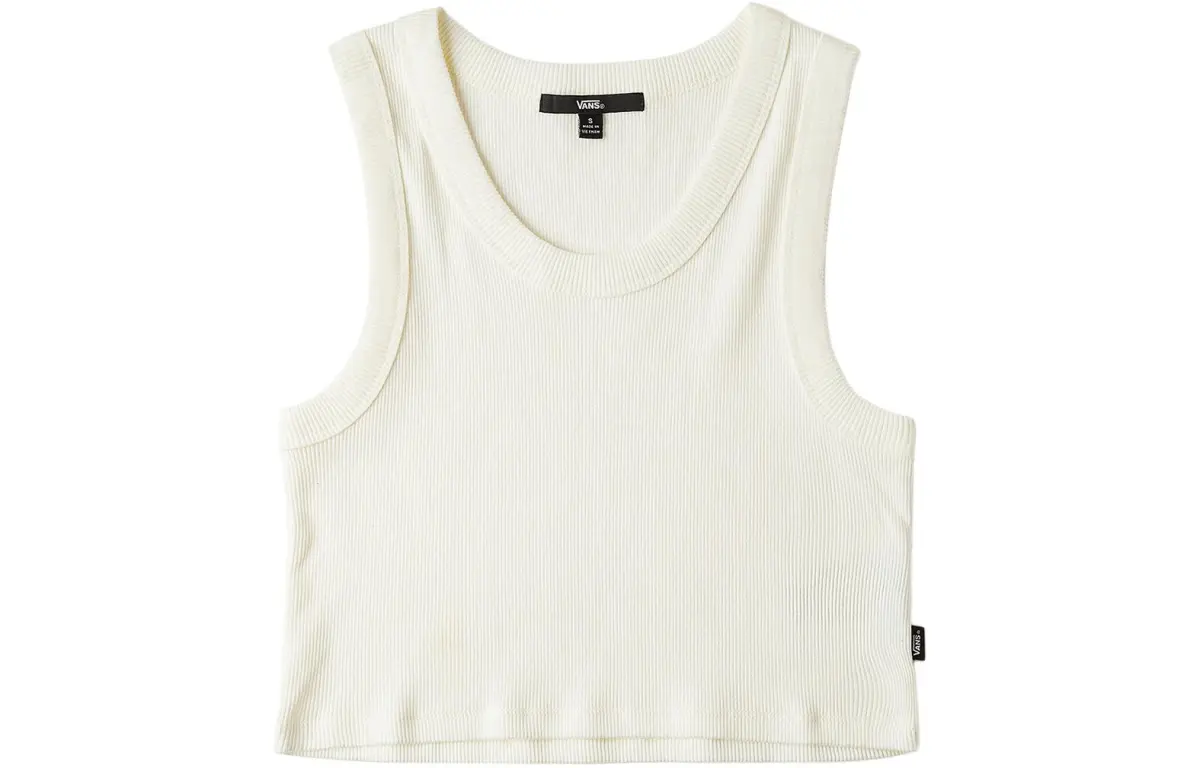 Vans Tank Tops Women's Ecru Crew Neck Moderate Other