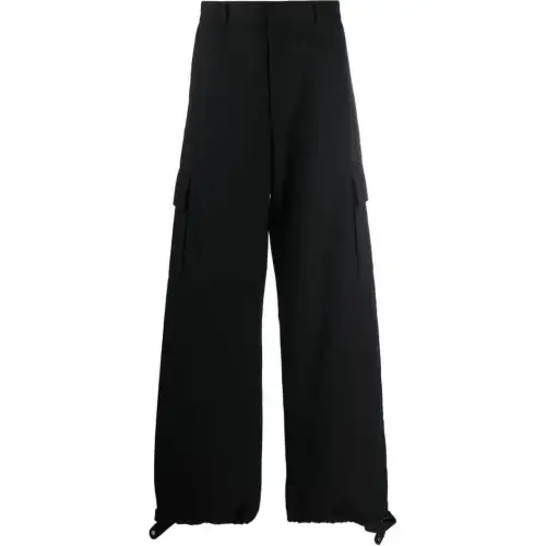 OFF-WHITE wide-leg wool-blend trousers