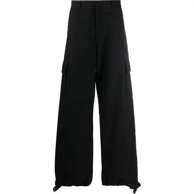OFF-WHITE wide-leg wool-blend trousers