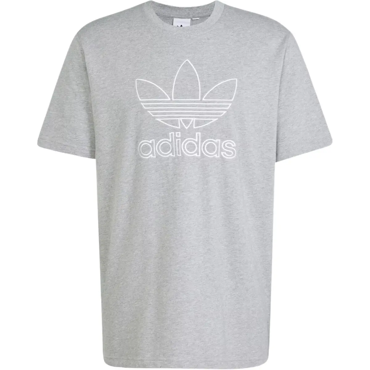Adidas Originals ADICOLOR OUTLINE TREFOIL T Shirt Men's Medium Gray Heather Flower
