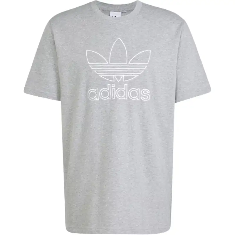 Adidas Originals ADICOLOR OUTLINE TREFOIL T Shirt Men's Medium Gray Heather Flower