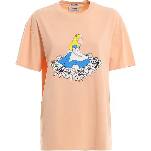 MIU MIU T Shirt Women's Apricot Yellow