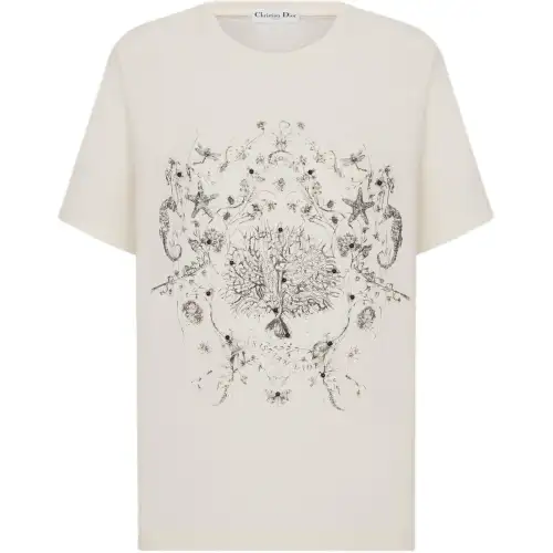 DIOR T Shirts Women's White Crew Neck