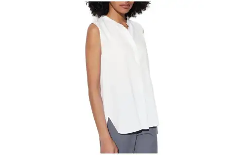 UNIQLO Tank Tops Women's White Half Open Collar Moderate Other