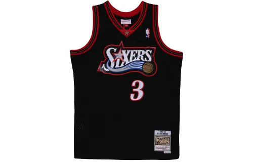 Mitchell & Ness Philadelphia 76ers NBA SW Fan Edition 97-98 Season Away Iverson No. 3 Retro Breathable Quick-Drying Sports Basketball Vest Unisex Black