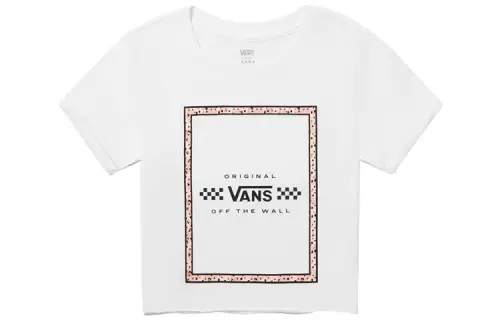 Vans Biały Oversize T Shirts Women's White Crew Neck Moderate Straight Fit