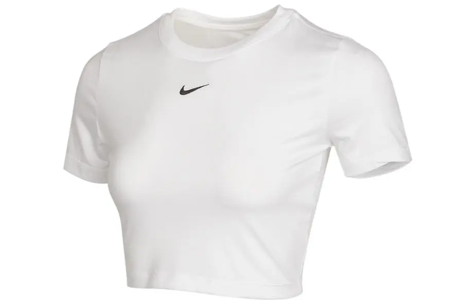 Nike Crop Tops Women's White Crew Neck Moderate