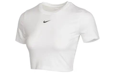 Nike Crop Tops Women's White Crew Neck Moderate