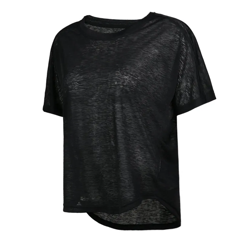 Adidas T-Shirts Women's Black Crew Neck Moderate Straight Fit