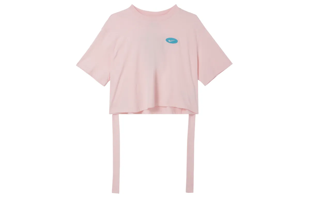 Nike Crop Tops Women's Pink Crew Neck Moderate