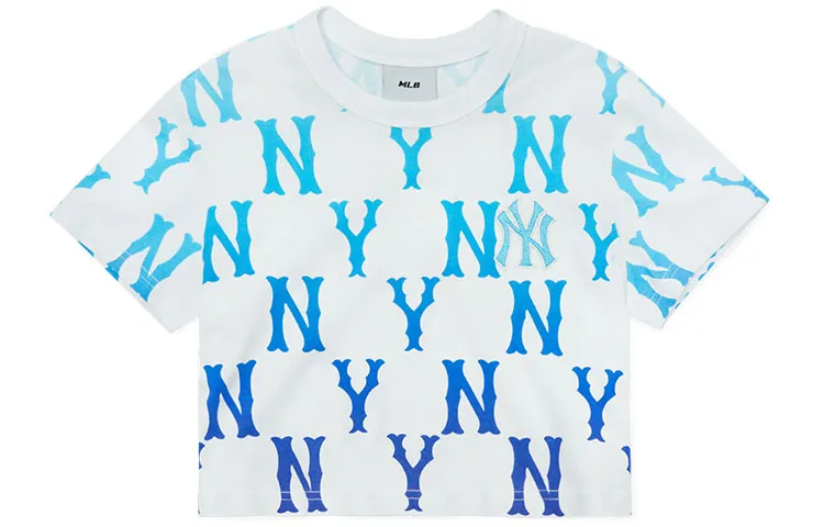 MLB New York Yankees Crop Tops Women's White Crew Neck Moderate