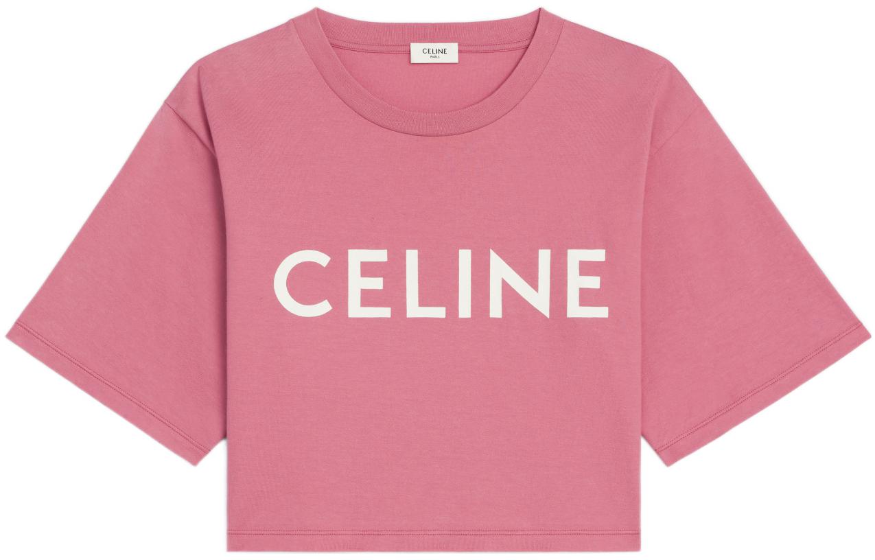 Женская футболка CELINE 2X761671Q-25VW (розовая)