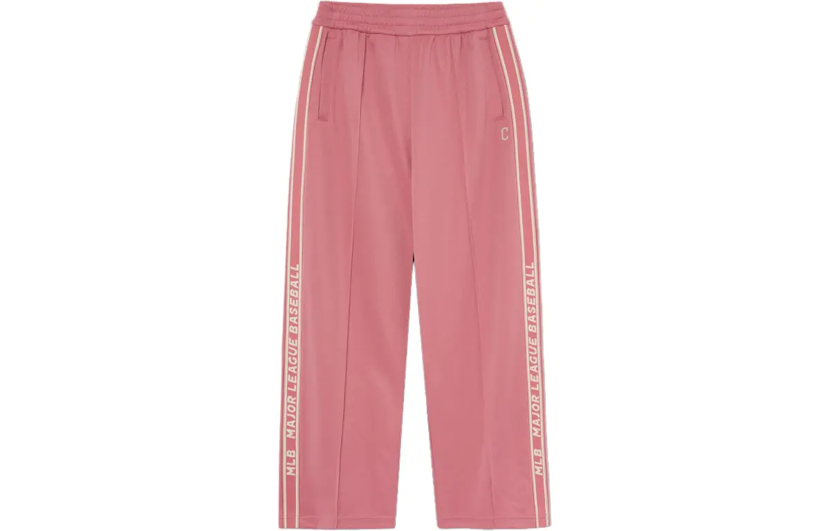 MLB Cleveland Guardians Casual Pants Unisex Pink Moderate Straight Fit Pants