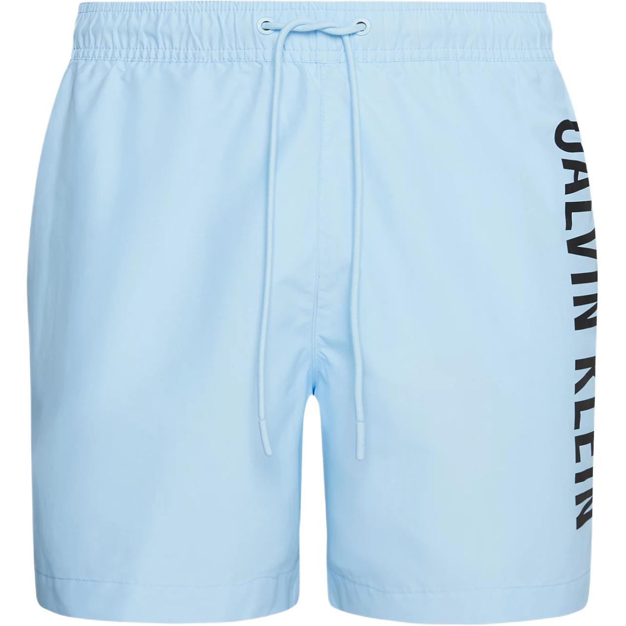 CALVIN KLEIN INTENSE POWER series open pocket mesh lining quick-drying letter swimming trunks European version men's pink green